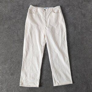 Hollister Women's Ultra High Rise Corduroy Dad Pants Size 32 Cream NEW NWT